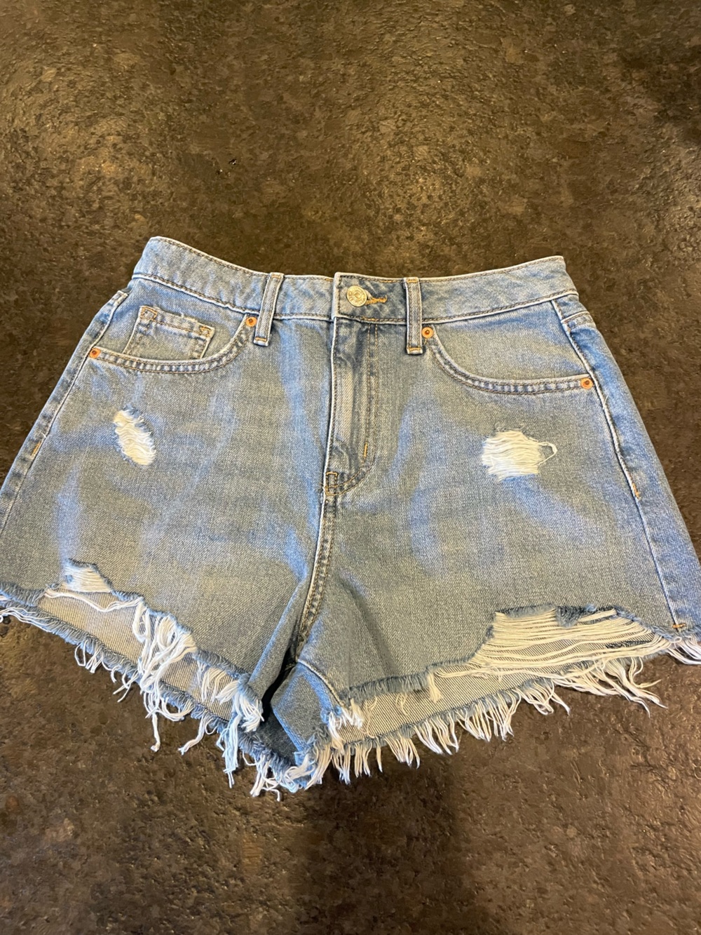 Forever 21 Light Blue Distressed Denim Cutoff Shorts